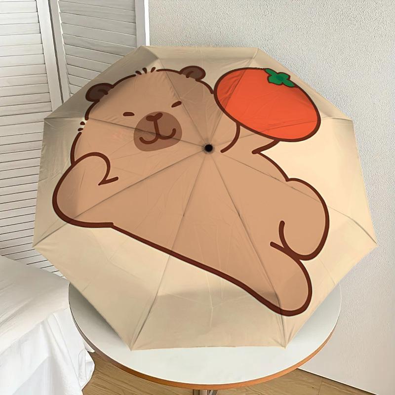 1 Stück Bär Tomate Regenschirm - 8 Speichen verstärkt, Automatisches Öffnen, Leicht & Langlebig, Niedliches Modeaccessoire für Draußen - Y0354
