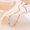 Jewelry Stainless Steel Colored Beads Lip Chain Necklace Gold E-Commerce Jewelry