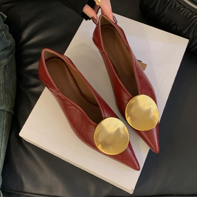 Luxury Women Heeled Shoes Pointed Toe Low Heels Designer Shoes Sexy Dress Woman Pumps 2025 Summer Elegant Zapatos Mujer