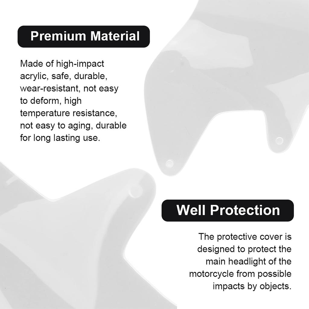 Motorcycle Headlight Cover Acrylic Material Motorcycle Headlight Cover Replacement for Tenere 700 2019‑