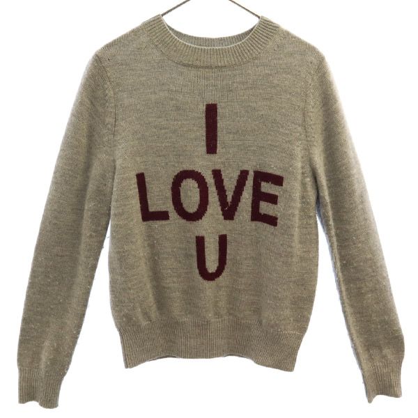 

furfur wool Alphabet Pattern Long sleeve sweater F gray knit Women Used