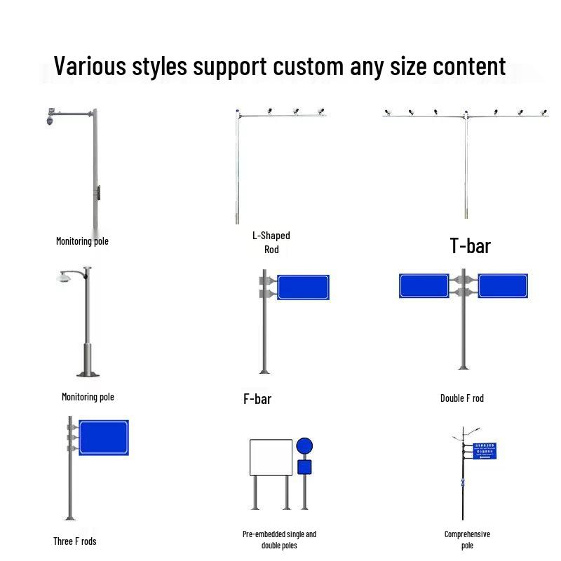 Cantilever Traffic Direction Sign with Reflective Aluminum and Hot-Dip Galvanized Pole