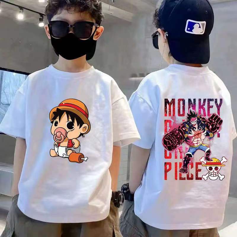 Fashionable casual printed T-shirt, children s round neck T-shirt 140