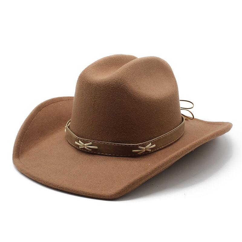 Big-Brimmed Tibetan Hat Mauni Casual Cowboy Hat Women S Outdoor Western Cowboy Top Hat Gentleman S Felt Hat M(56-58cm)