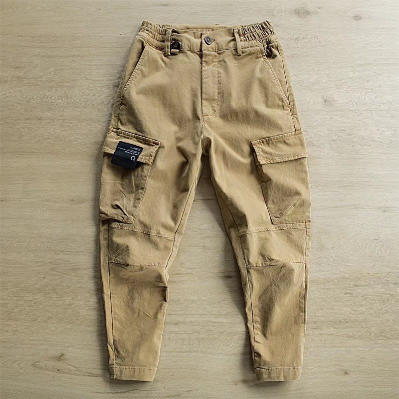 Men's Cotton Work Cargo Pants - Loose Fit Hip Hop 9 Loose Tapered Tactical Trousers With Multi-Pockets For Labor & Casual Wear | Overalls
