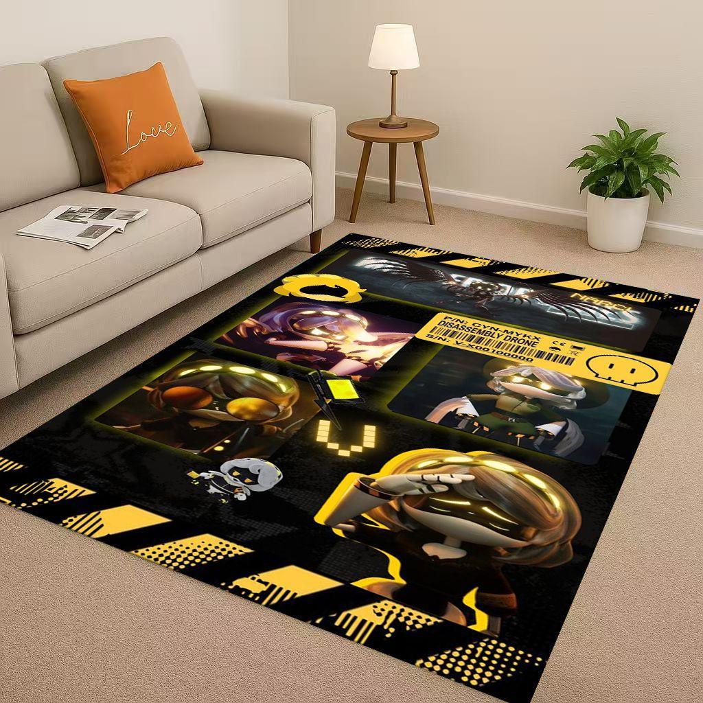 HD Cartoon Murder Drones V Uzi Robot Living Room Non Slip Area Rug Soft Carpet for Bedroom Playroom Sofa,Easy Clean Home Doormat