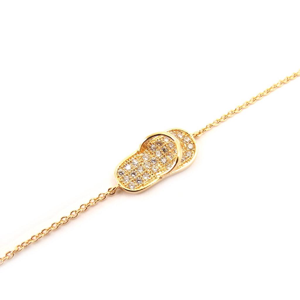 Les Trésors De Lily [L4587] - Pozlacený náramek 'Tong' z bílého zlata - 16x7 mm