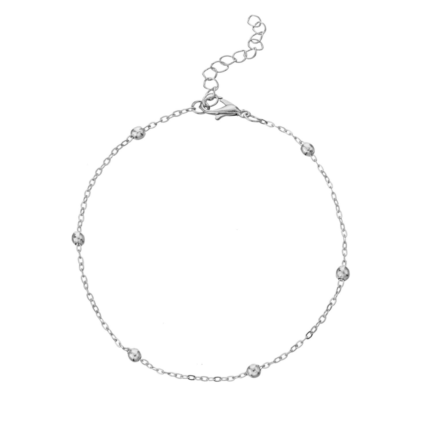 

Модный браслет на щиколотку с круглыми бусинами большого размера для женщин - Минималистская мода серебряный