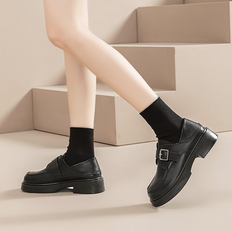 Warrior Versatile Commuter College Style JK Flats Student Casual Two-Way Loafers Kids Flats Black WXP(WZ)-3073