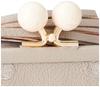 Perche Acrylic Bead Clasp Bifold Genuine One Size Wallet, Women's, Leather, 08-06-03160, GYDOT,