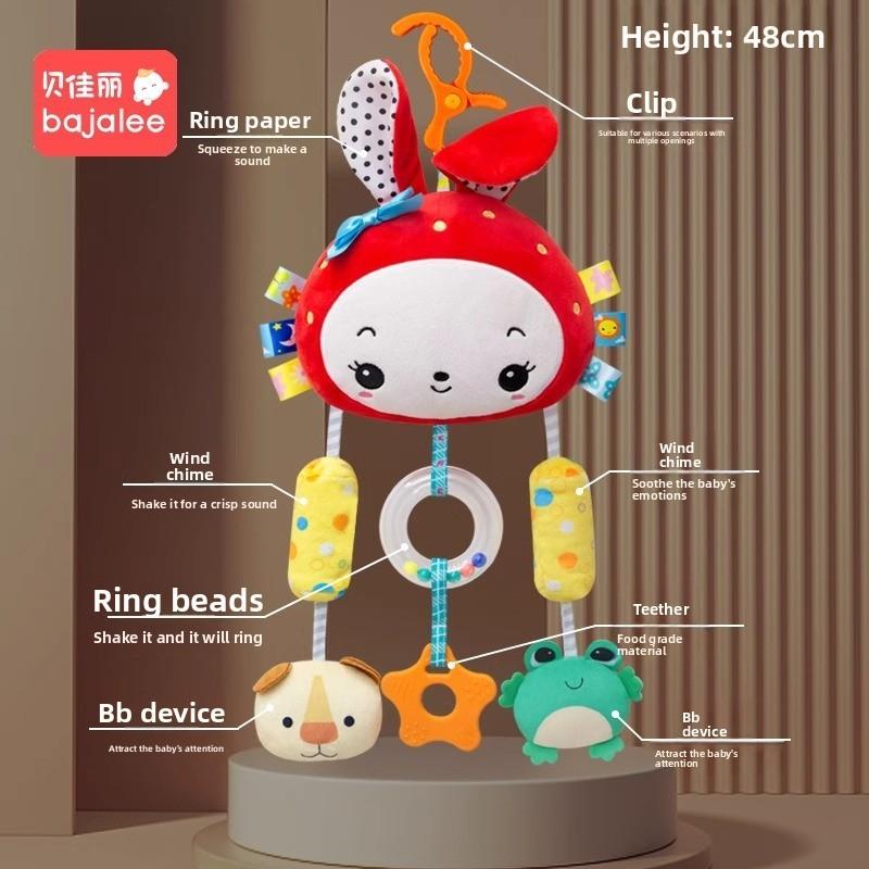 Beili Baby Stroller Plush Rattle Car Charm With Wind Chimes For Infant Comfort
