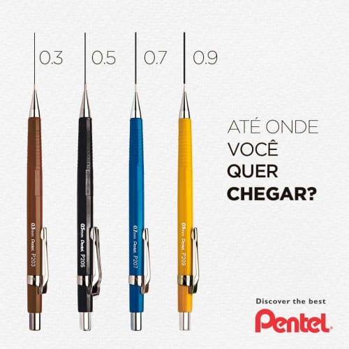 Kitera P205 Sharp Overseas Black Pentel P205-AKS