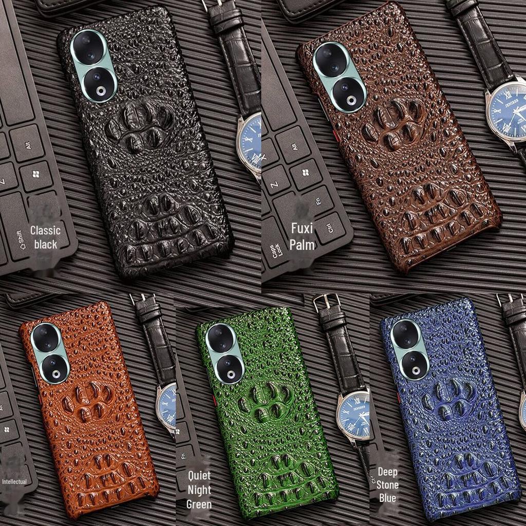 Genuine Cowhide Crocodile Skull Half Package Leather Case for Honor 30/30 Pro/30 Youth Edition - Protect Your Phone In Style!