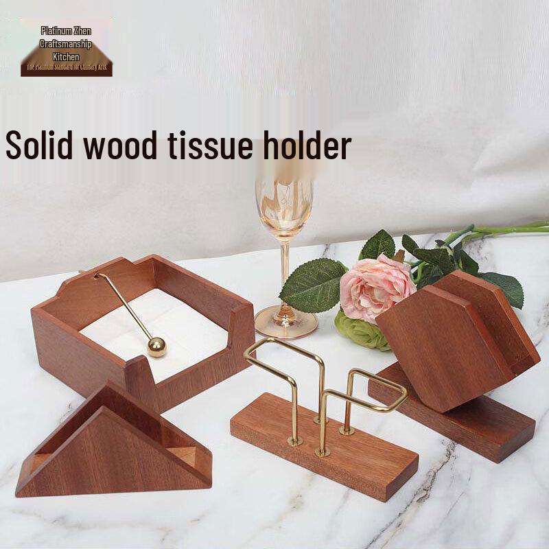 Solid Wood Geometric Tissue Box Holder