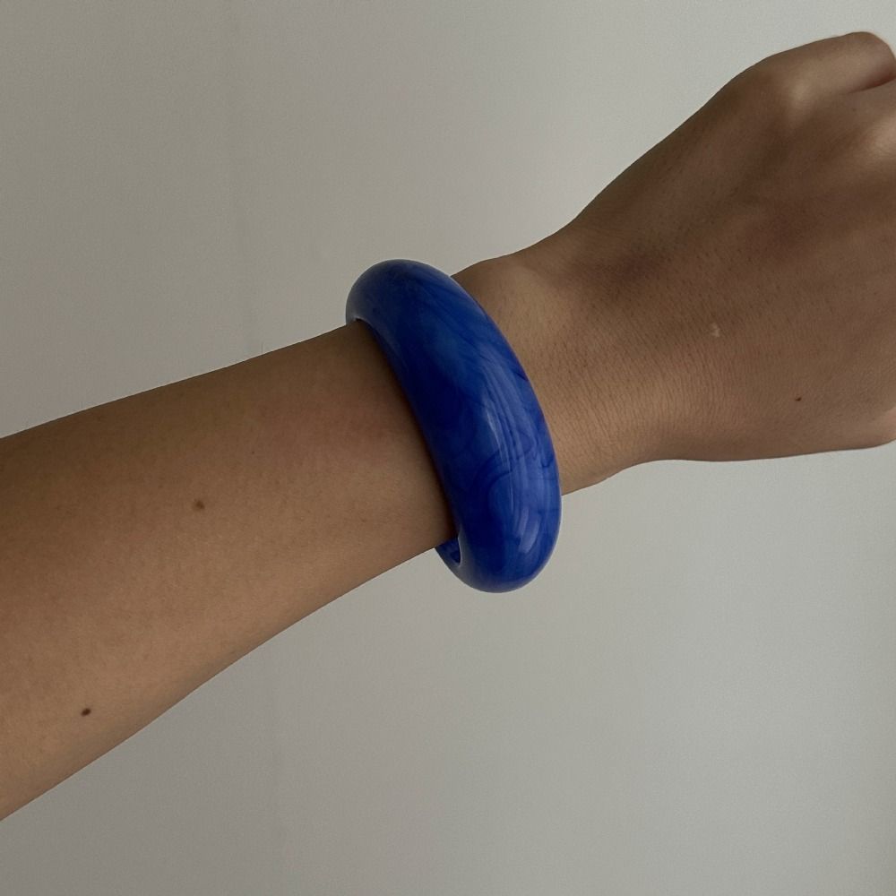 Solid Color Cuff Wide Bracelet Bohemian Retro  Hand Ring Acrylic Open Bangle  Decoration