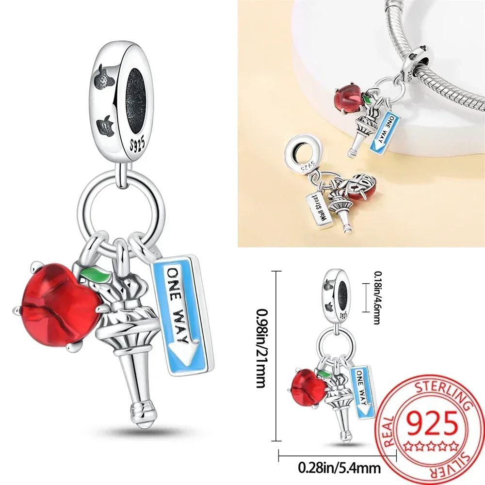 Landmark Building Charms 925 Silver Eiffel Tower Statue of Liberty Beads Keychain Metal Bracelet DIY Fine Jewelry Gift