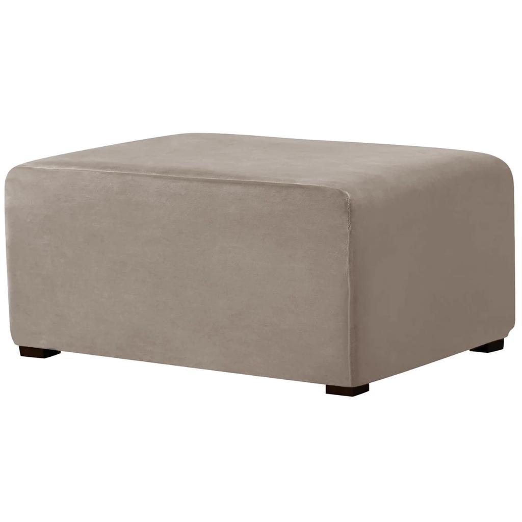 4 Szie Real Velvet Form Stretch Rectangle Folding Storage Covers Ottoman Washable Removable Footstool Protect Slipcovers