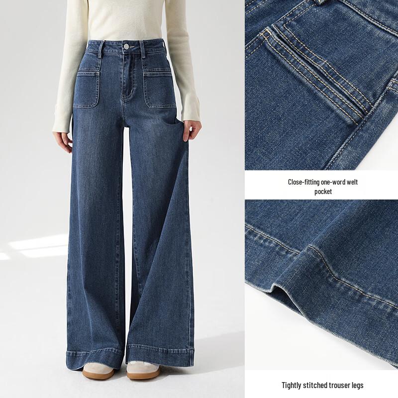 Xiangying Women's Relaxed Fit Wide-Leg Denim Jeans
