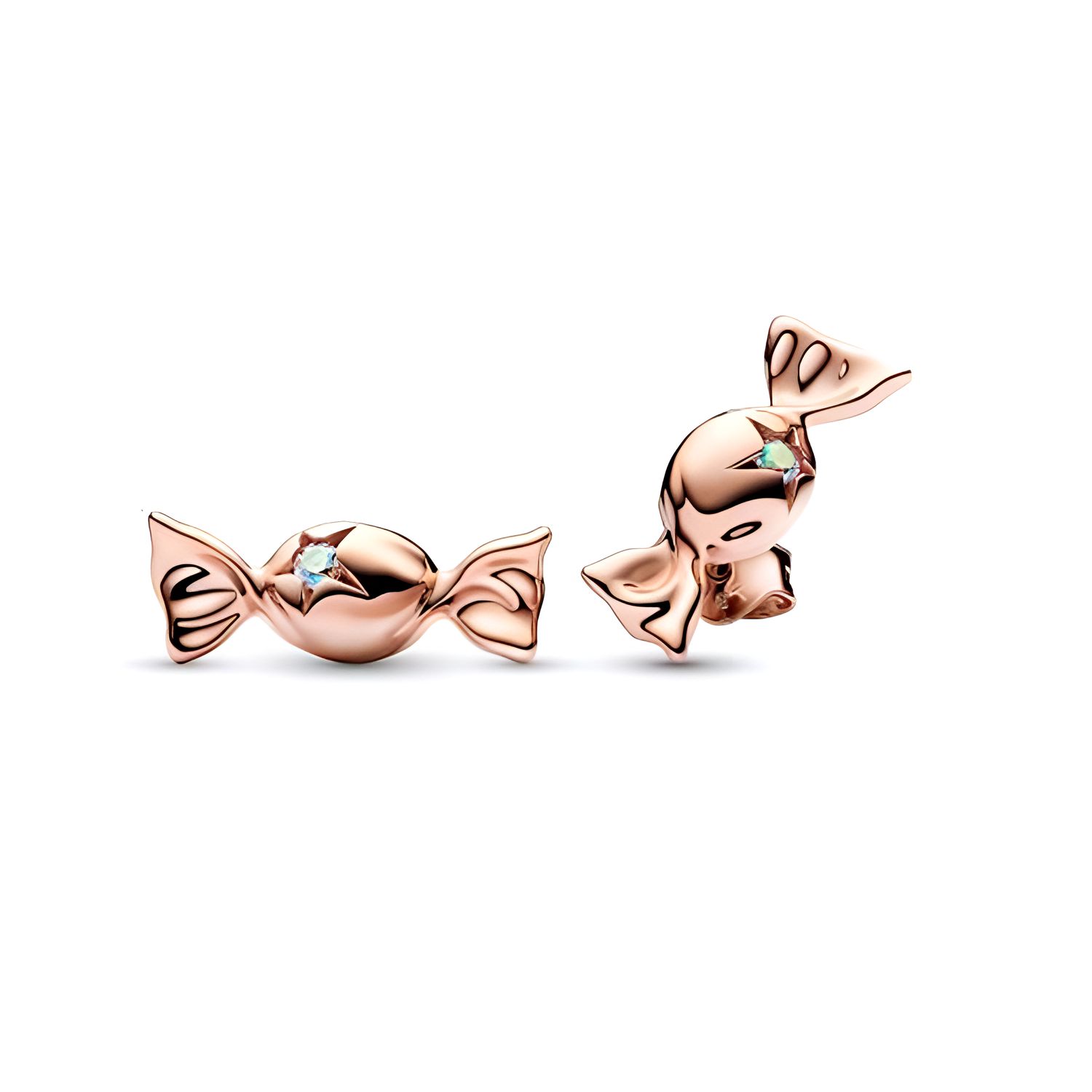 Pandora Candy Packaging Gold Plated Copper Silver Alloy Cubic Zirconia Stud Earrings Women earrings 282638C01 Rose Gold