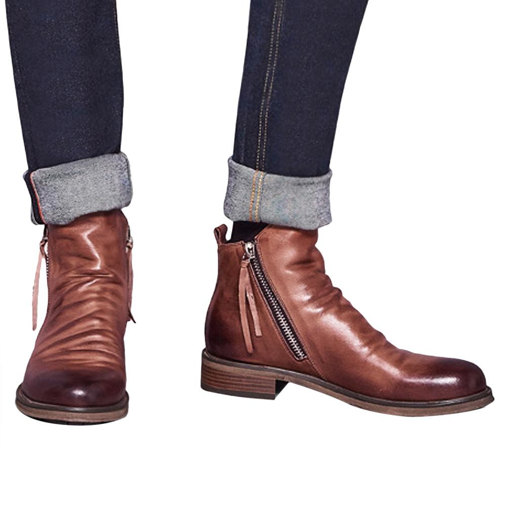 Stivaletto testa di moro con zip laterali per uomo | MaisonBorracci