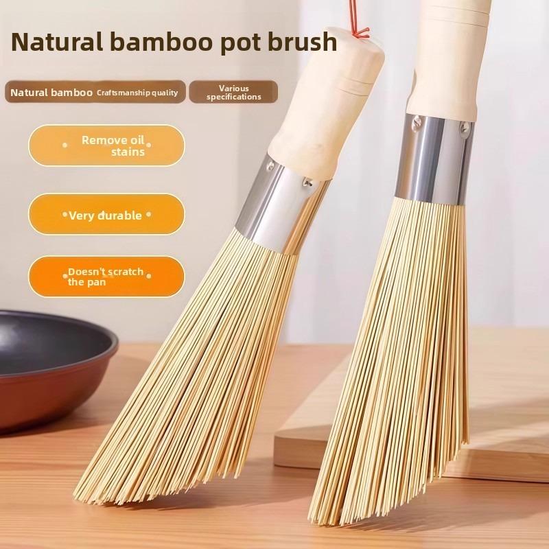 The Old-fashioned Bamboo Pot Brush Has A Sloping End, Which Makes It Easy To Clean The Pot Without Damaging The Brush.
