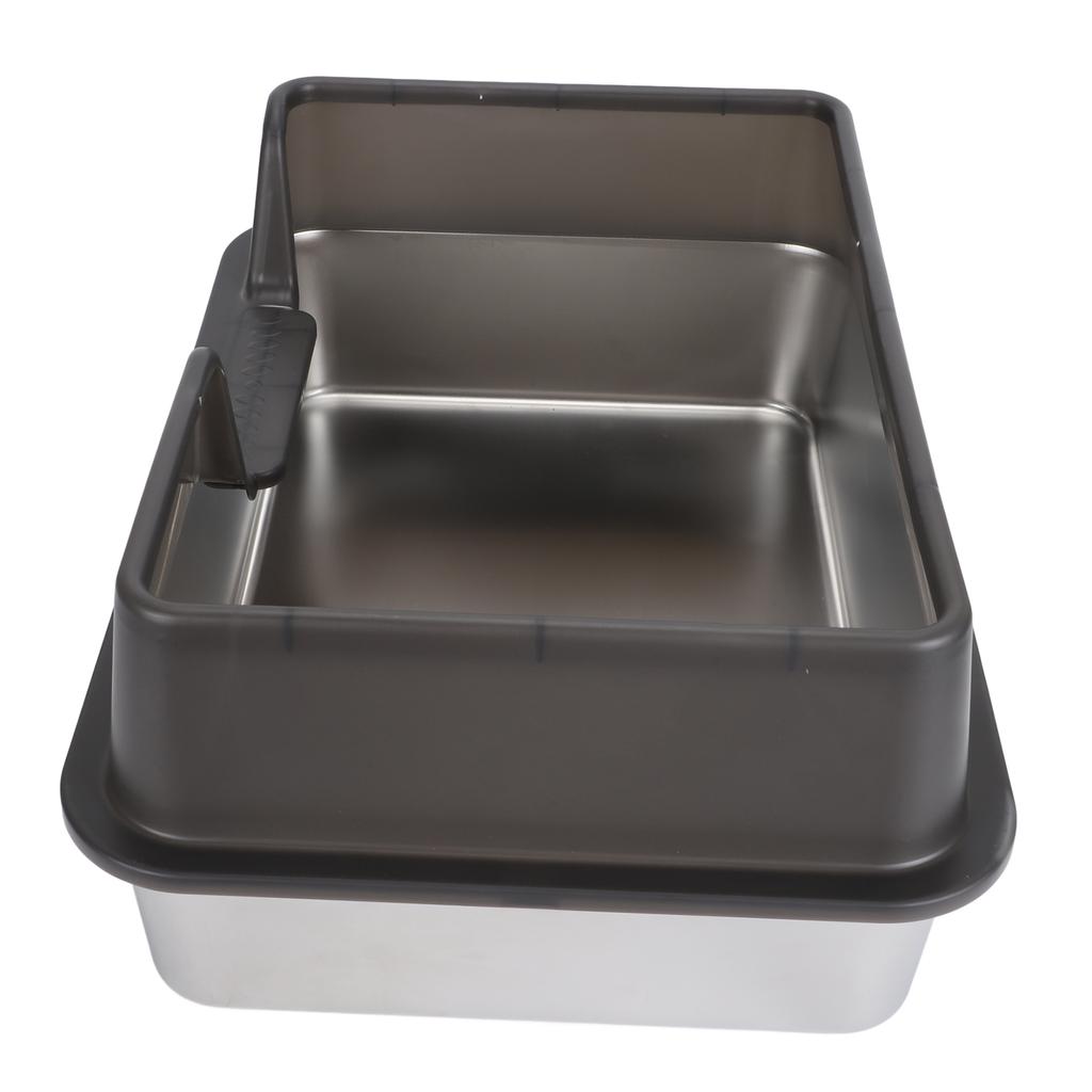 Stainless Steel Litter Box High Sides Anti Splashing Easy To Clean Enclosed Cat Litter Box for