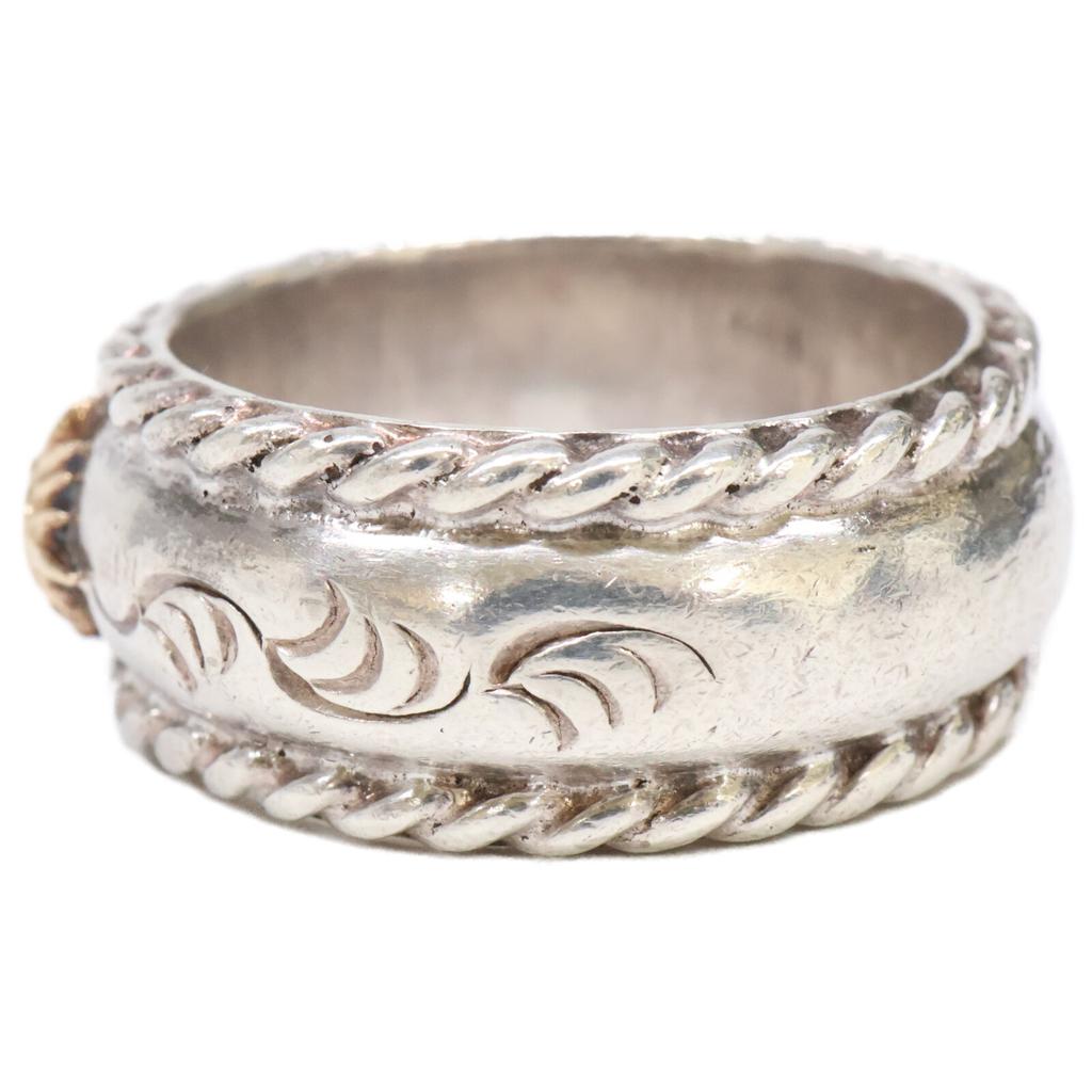 ARIZONA FREEDOM R-45b SILVER K18 Medium Sun God Arabesque Ring ring Silver / Yellow GoldUsed