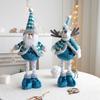 New Telescopic Santa Snowman Reindeer Blue Doll, Stretchable Christmas Decor Figure Ornament Toy Gift for Kids Home Xmas Party
