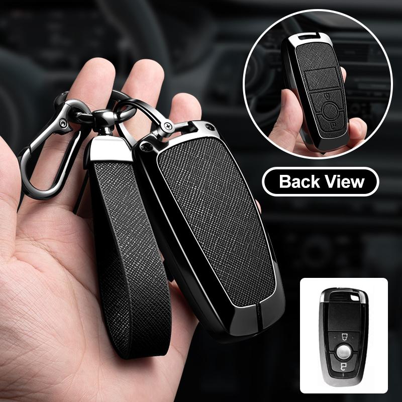 Zinc Alloy Leather Car Remote Key Case Cover For Ford Fusion Mustang Expedition F-450 F-350F150 Edge Explorer Mondeo Mk5 Focus