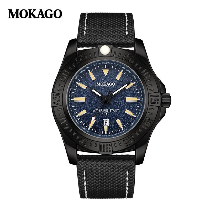 Mokaga Men s High-End Waterproof Quartz Watch with Calendar & Luminous Bar Markers