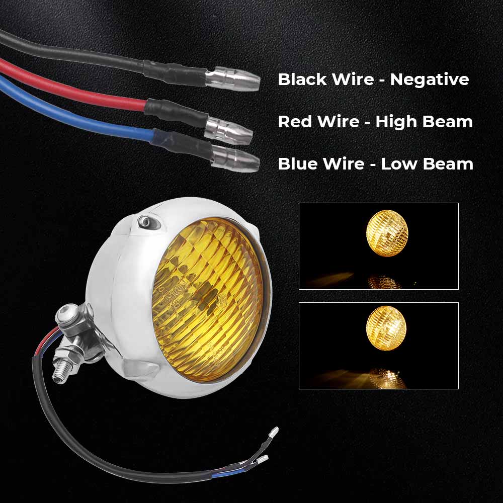 Retro Headlight 4.5 inch 12V DC Motorcycle Accessories For Harley Kawasaki Honda Yamaha Suzuki Chopper Cafe Racer Bobber Cruiser