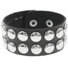 New  Men Silver Color Spiked Rock Bracelet Bangles Women Vintage Punk Cosplay Black Goth Pu Leather Wrap Bracelet Emo Jewelr