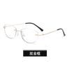 High-intelligence cat's eye rimless glasses frame, ultra-light retro high-end color-changing gray glasses frame, can be equipped with myopia glasses