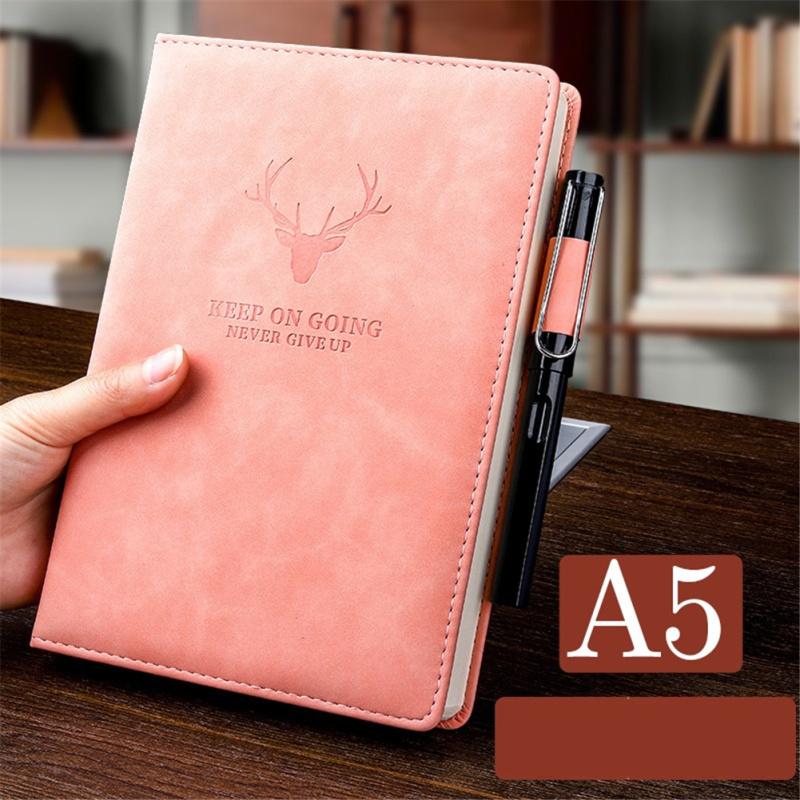 

Ultra-thick 360-page A5 Daily Exercise Book Business Office University Simple Thread Binding Journal рожевий