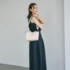 [Breath TOPKAPI] Waterproof Nylon and Leather Combination 3-Compartment Shoulder Bag (Pale Pink)