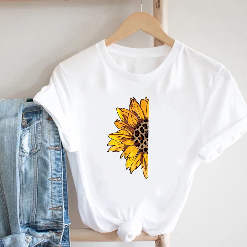 (European Size)90s Women Print Lady Female Cactus Plant Lovely Trend Tee Top Fashion T Shirt Clothing Casual Short Sleeve Graphic T-shirt