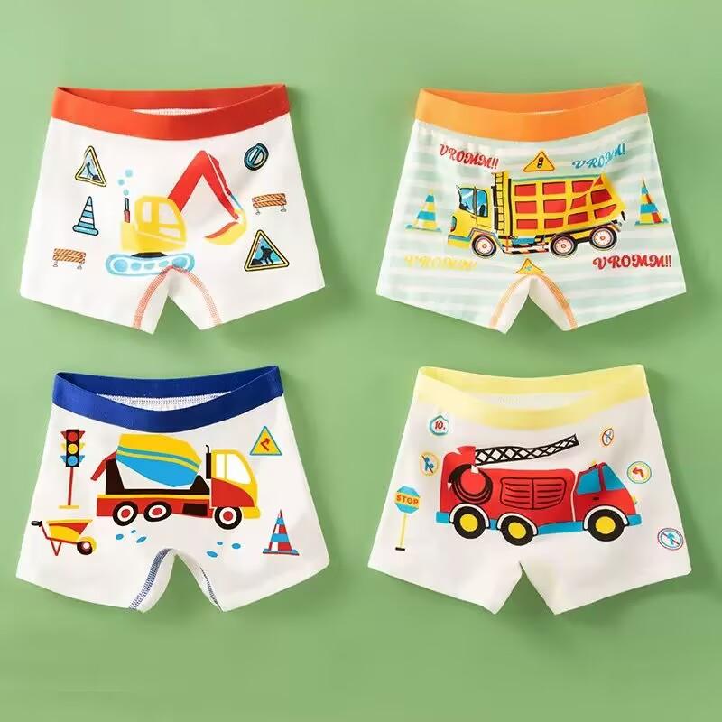 4er-Pack Jungen Unterwäsche Baumwolle Boxershorts Gesund Teenager Jungen Unterhosen Kinder Boxershorts für 2-15 Jahre