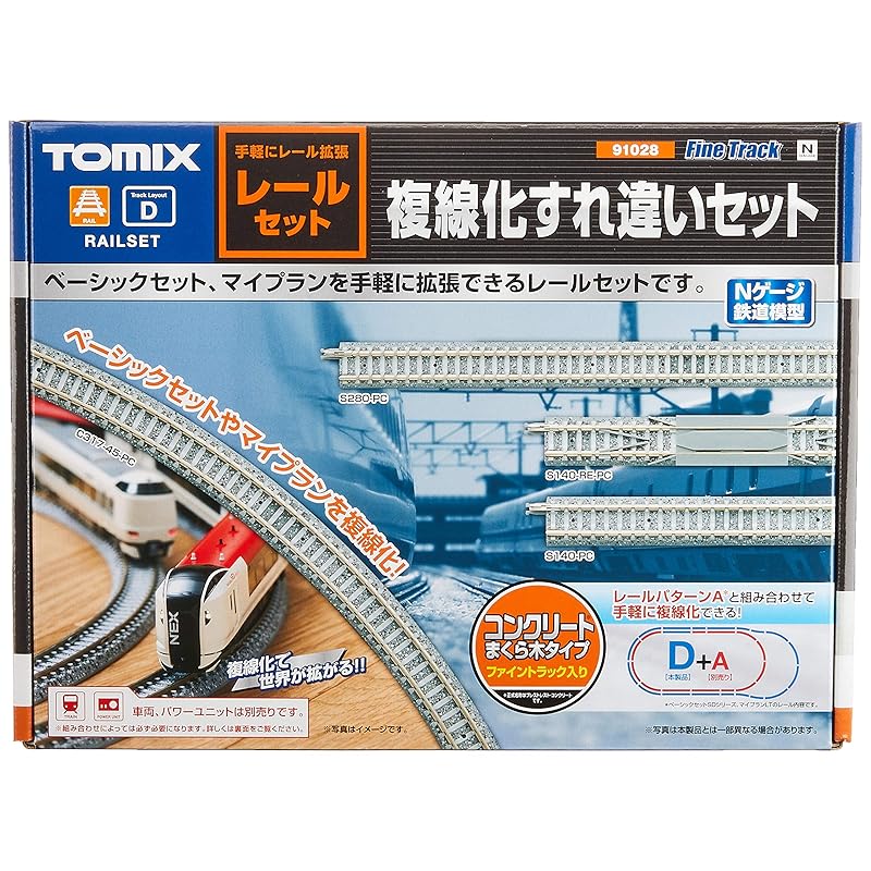 TOMIX N Gauge Rail Set, Double Track Passing Set, Pattern D, 91028, Model Railway Rail Set
