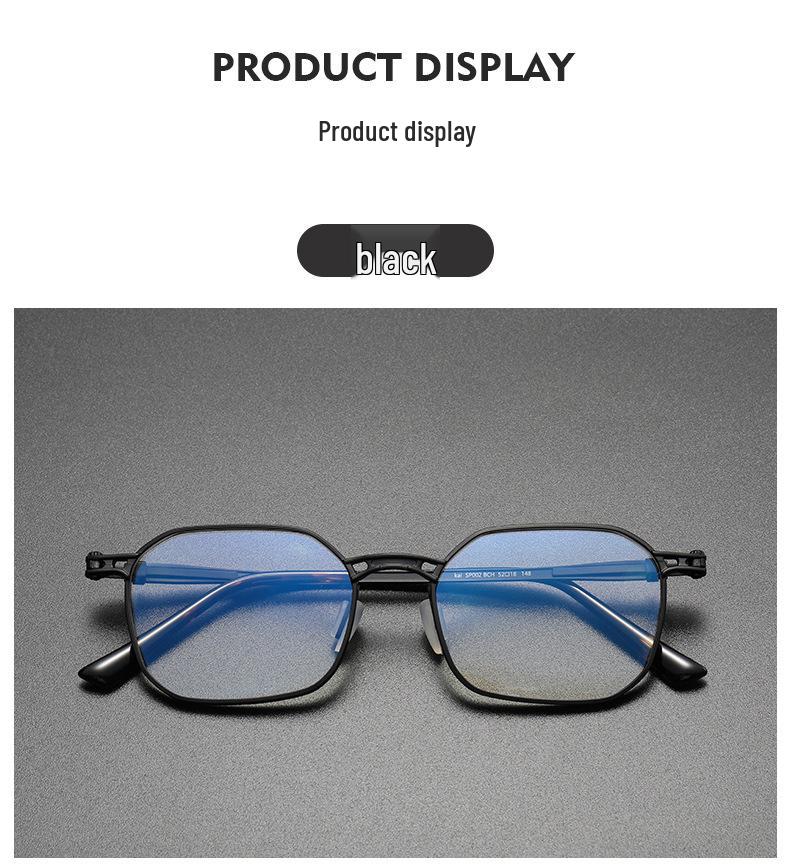Yuanzaki Anti-Gang Pure Titanium Retro Square Eyeglasses - Handmade Prescription Frames
