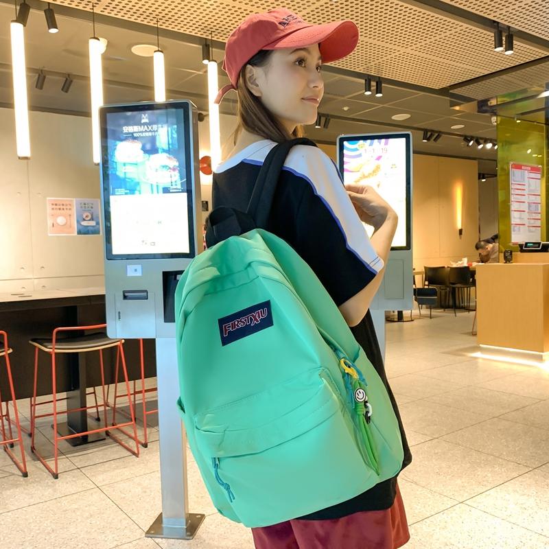 Female Solid Color Backpack Junior Senior High School Student Schoolbag Large Capacity Backpack Girls
