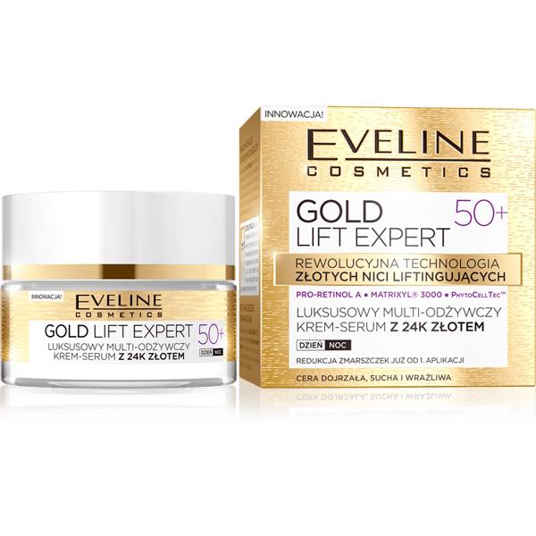 Eveline Gold Lift Expert 50+ Luksusowy Multi-Odżywczy Krem-Serum Z 24K Złotem 50Ml