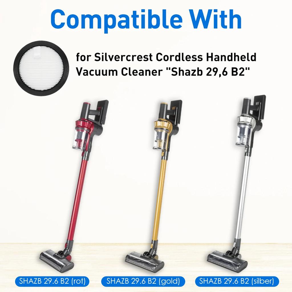 HOME TIMES 2/4 Pcs HEPA Filter for Silvercrest SHAZB 29.6 B2,Suitable for SHAZB 29.6 B2 Cordless Vacuum Cleaner