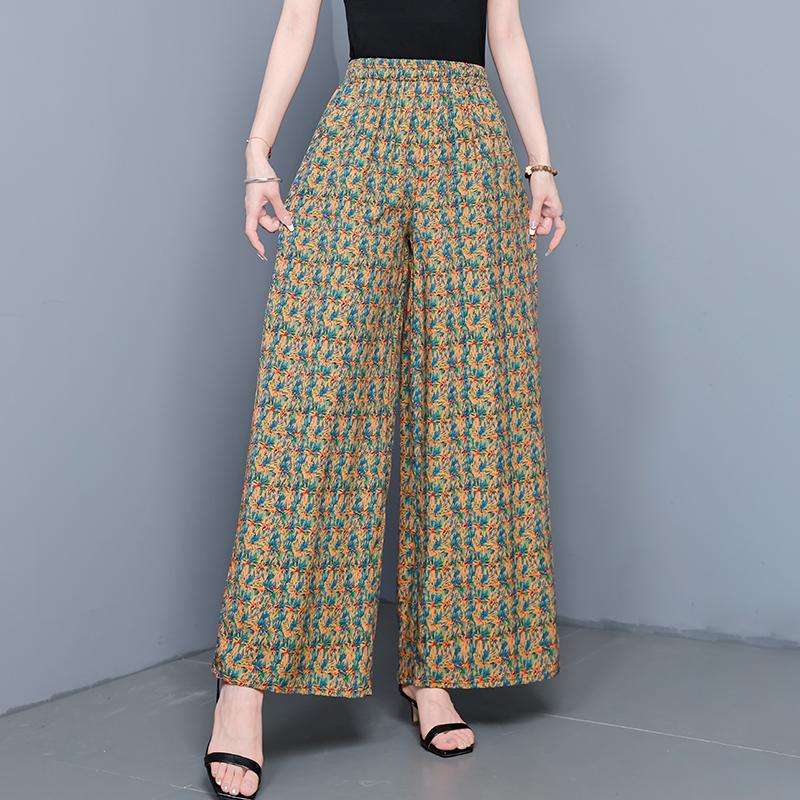 

Summer Wide Leg Pants for Women Vintage Clothes Plus Size Loose Casual High Waist Pants 4XL
