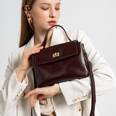 Rindsleder Echtleder Einkaufstasche für Frauen Hochwertige weiche Leder Handtasche Mode Umhängetaschen Weibliche Schulter Handtasche Dame