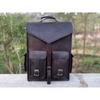 Handmade Black Leather Laptop Backpack: Men's Travel Rucksack