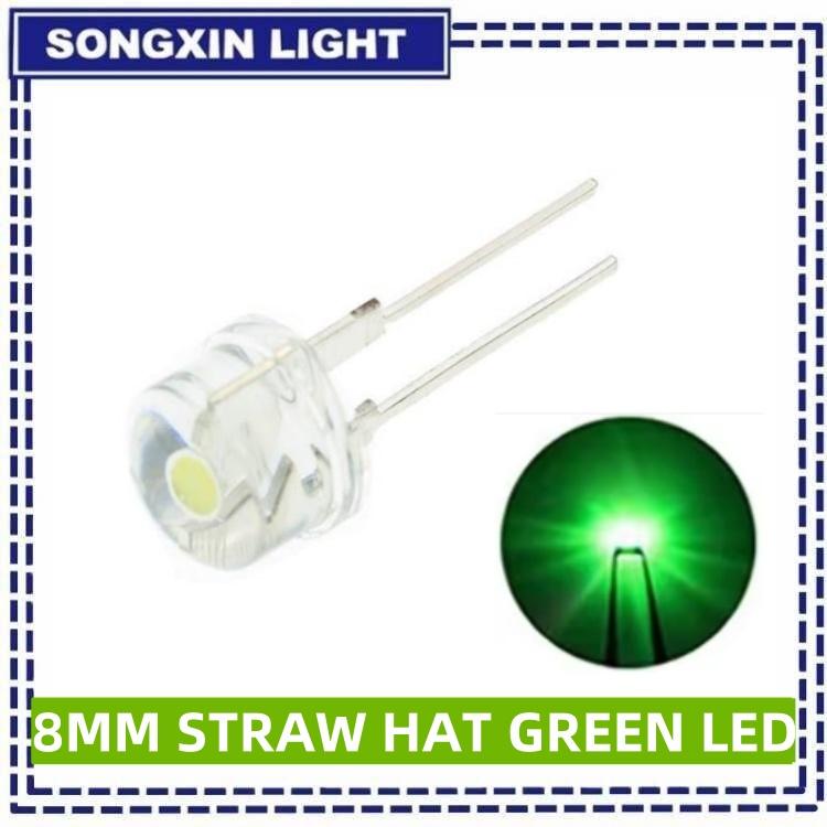 10PCS NEW F8 8mm 0.5W 3.0-3.2V Straw Hat LED White Super Bright LED Lamp Wide Angle Transparent LED Lamp Strawhat LED