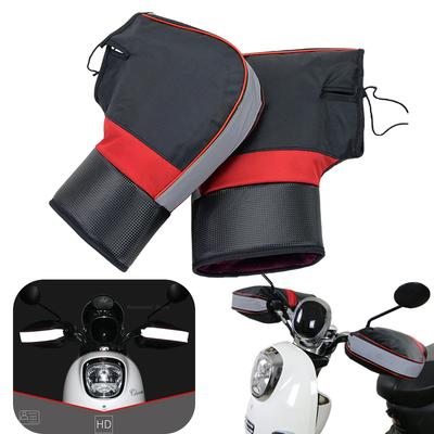 1Pair Motorcycle Handlebar Muffs Protective Motorcycle Scooter Thick Warm Grip Handle Bar Muff Rainproof Winter Warmer Gloves
