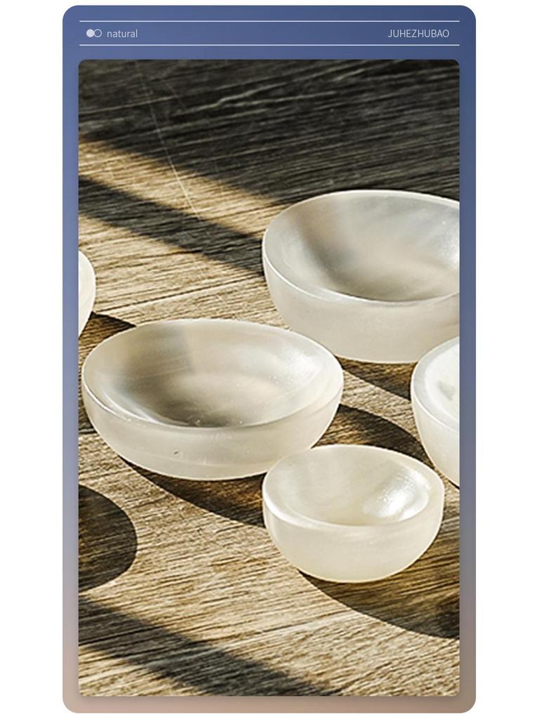 Marokkanische Selenit Runde Schale: Gipsstein Armband Aufbewahrung und Entmagnetisierungsornament