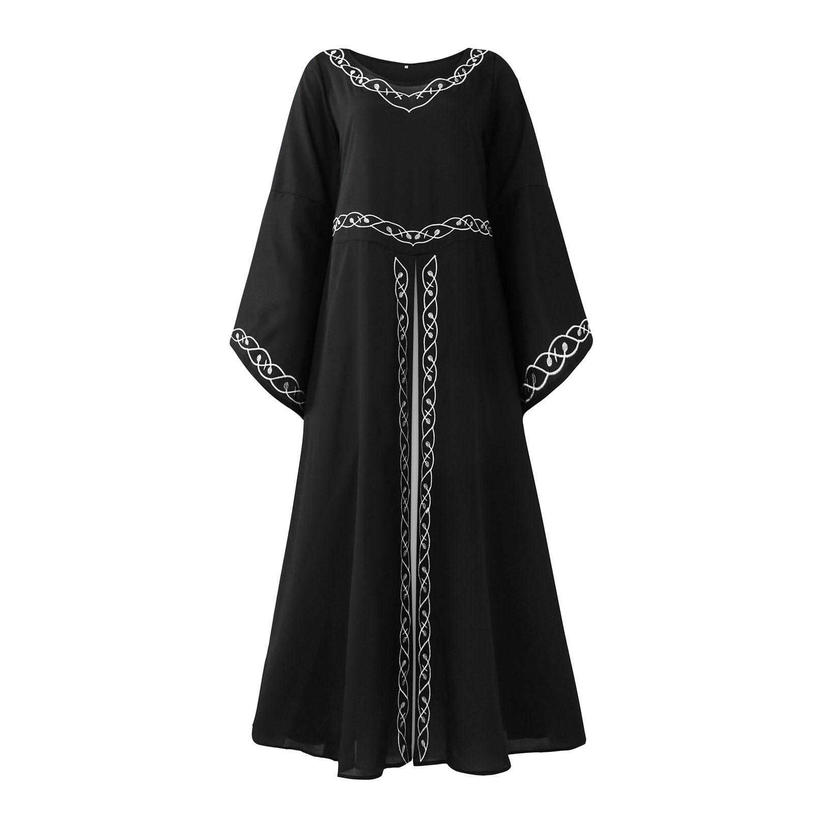 

Женское тонкое платье с длинными рукавами и расклешенными рукавами в стиле ретро на Хэллоуин L чёрный