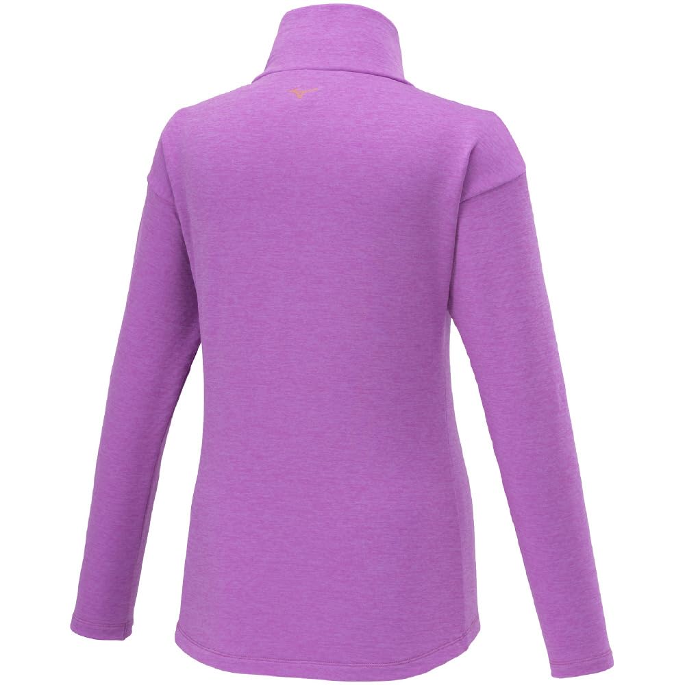 Mizuno Stretch Fleece Training High Long Vivid Orchid Size M Women's Shirt, Neck, Sleeve, Heather, (Product Code 32MAA840)
